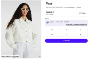 Chaqueta Vaquera para Mujer Vans RAYNES CROP TRUCKER por 36€