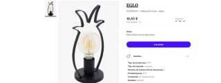 Lámpara decorativa de mesa Eglo por 16,50€ (piña)