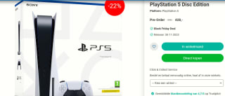 PlayStation 5 Disc Edition voor €428 bij Nedgame