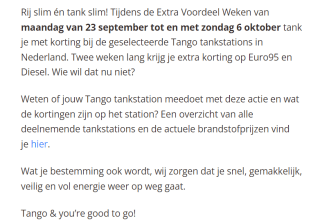 Tango extra voordeelweken
