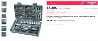 Mannesmann M29166 maletín de herramientas 130 piezas por 16,38€