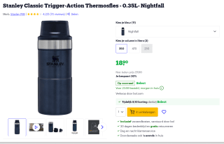 Stanley thermosbeker 0,35L voor €18,30