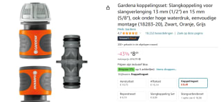 Gardena koppelingsset 18283 voor €8,49 bij Amazon