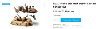 LEGO Desert Skiff en Sarlacc-kuil voor €51,99
