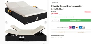 Deuba Dubbele polyrotan zonneligstoel voor €199,95 bij DeubaXXL