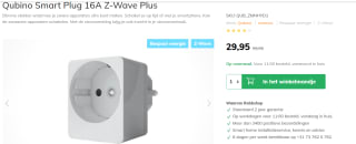 Qubino Smart Plug 16A stekker voor €29,95 bij Robbshop