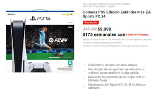 PlayStation 5 Estándar + EA Sports FC 24 por $9,999 en Elektra