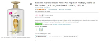 1 litro Acondicionador Pantene Nutri-Plex Repara Y Protege por 5,20€