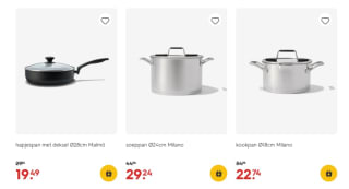 Malmö, Napoli en Lyon pannen 35% korting bij de Hema