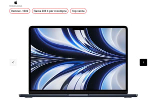 Apple Macbook Air 2022 13.6" Retina Chip M2 Apple CPU de 8 núcleos GPU 8 núcleos 16 GB RAM 256GB de SSD por solo 899€