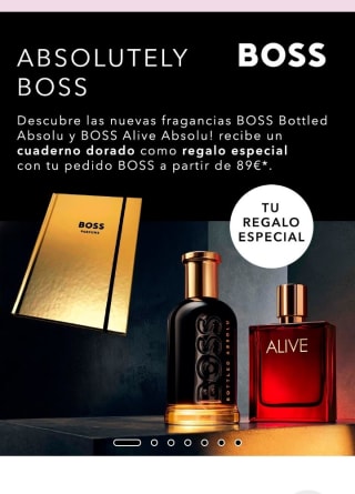 Regalo cuaderno dorado con Boss.