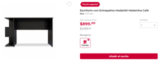 Escritorio con Entrepaños Maderkit Café por $899 en Office Depot