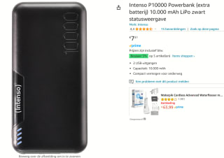 Intenso P10000 Powerbank voor €7,41 bij Amazon