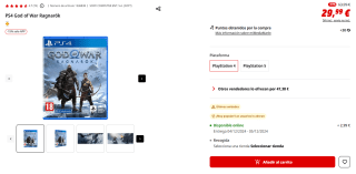 Videojuego God of War Ragnarök PS4 por 25,40€