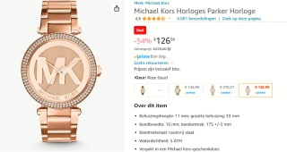 Michael Kors Dames parker horloge voor €126,99 bij Amazon