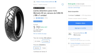Llanta Delantero para Moto Michelin S1 por $761 en Mercado Libre
