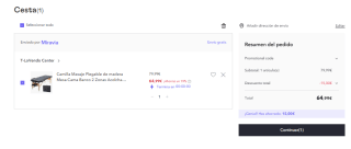 Camilla de masaje plegable de madera con 2 zonas acolchada por 64.99€