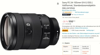 Sony SEL-24105G f/4 G OSS Zoom Lens voor €872,77 bij Amazon