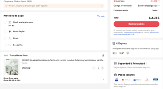 Ventilador de techo GONEO sin aspas Luz y Mando a Distancia por solo 116,31€