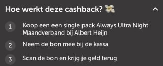 Gratis Always Ultra Night na cahsback via Tikkie