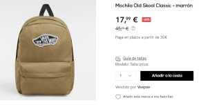 Mochila Vans Old Skool Classic por 17.99€