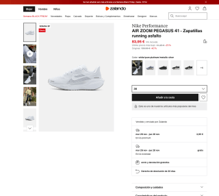 Zapatillas Nike Air zoom Pegasus 41 Mujer por solo 83,95€