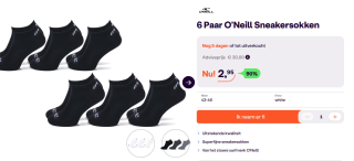 6 Paar O'Neill Sneakersokken (maat 43- 46) voor €2,95 bij iBOOD