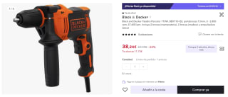 Black and Decker BEH710-QS Taladro Percutor con Cable 710 W por 38,24€ (cuenta nueva 26,24€)