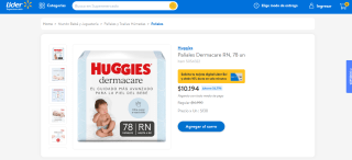 Pañales Dermacare Rn, 78 Un