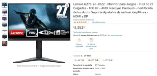 Monitor Lenovo G27e-20-2022 27" por $3,353 en Amazon