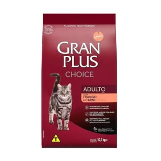Ração da Gran Plus Choice para Gato Adulto de 10kg - R$ 108,72