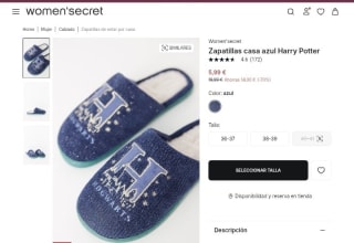 Zapatillas de casa Harry Potter para mujer por 5,99€.