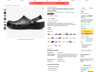 Zuecos Crocs Classic Clogs por solo 19,12€