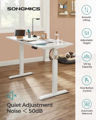 SONGMICS In hoogte verstelbaar elektrisch bureau voor €152,99 bij Amazon.nl