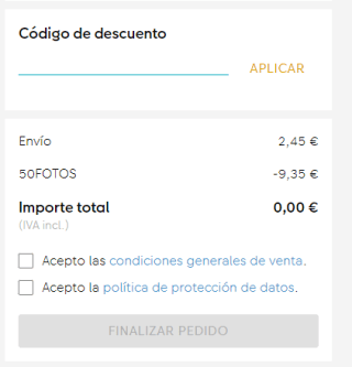 Gratis revelado de 30 fotos y con envío gratis a casa tambien desde Fnac