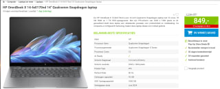 HP OmniBook X 14-fe0170nd 14" Qualcomm Snapdragon laptop voor €849 bij Megekko