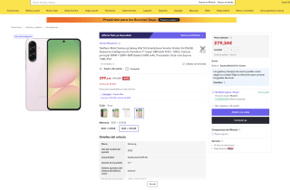 Samsung Galaxy A56 5G 8/256GB Super AMOLED 6'67" con 120Hz Exynos 1580 5000mAh IP67 Android 15 Smartphone 5G por solo 279,34€