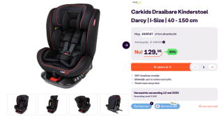 Carkids Draaibare Kinderstoel Darcy | I-Size | 40 - 150 cm voor €129,95 bij iBOOD