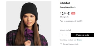 Gorro SIROKO Snowflake Black por 12.26€