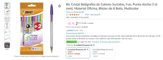Pack 8 Bic Cristal Bolígrafos Colores Surtidos, Fun, Punta Ancha por 2,05€