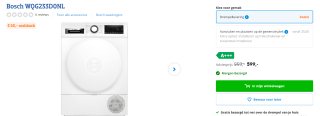 Bosch WQG233D0NL warmtepompdroger voor €549 bij Coolblue