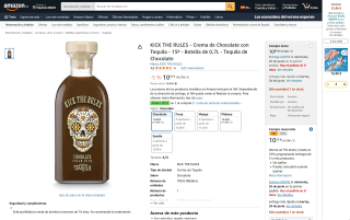 2 KICK THE RULES crema de chocolate con tequila por 13,46€