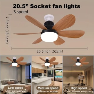 Ventilador de Techo Silencioso con Control Remoto, Luz Regulable de 3 Colores y Ventilador Ajustable por 35,33€