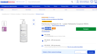 Hidratante Corporal da Mantecorp Hydraporin Al de 450ml - R$ 103,90