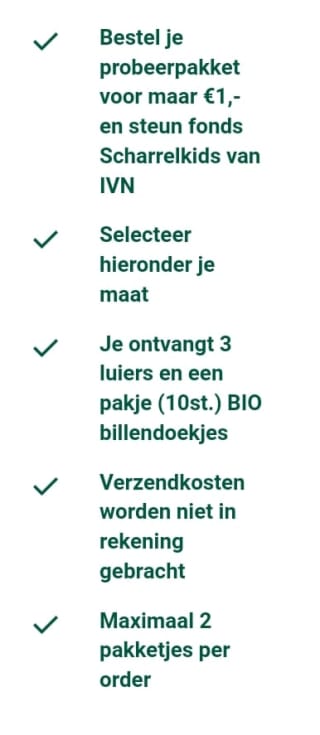 Ecologische babyluiers & BIO billendoekjes, probeer nu voor slechts €1,-.