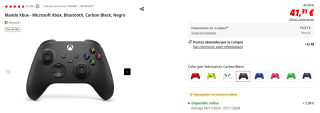 Mando Xbox Microsoft, Bluetooth, Carbon Black por 41,31€