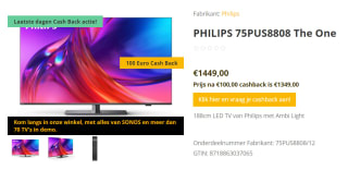 PHILIPS 75PUS8808 The One voor €1349 bij TVspecialisten