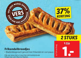 2 Frikandel broodjes voor €1 bij de Lidl