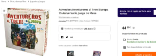 Juego de mesa ¡Aventureros al Tren! Europa por 44.15€