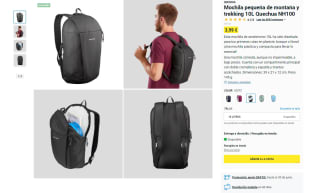 Recopilación de mochilas de 10l desde Decathlon por 3,99€
